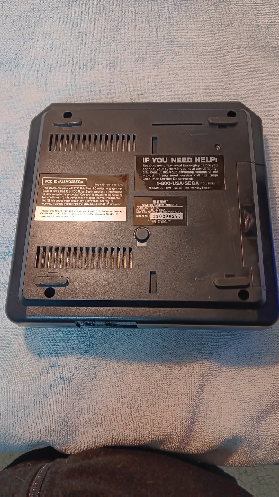 Sega Genesis Model 2 Game Console With Cords Game And One Controller.