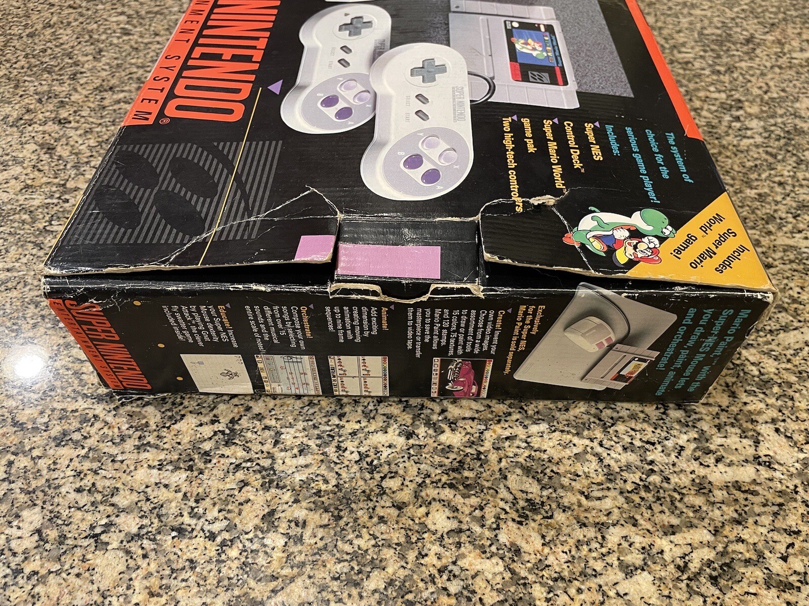 Super Nintendo Super Set Complete in Box w/ Super Mario World – SNES Console CIB
