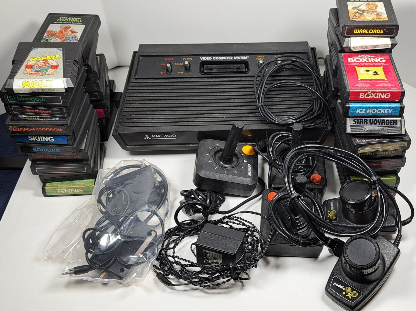 Atari 2600 Darth Vader Bundle: Console, 2 Joysticks Wires 40 Games. Plus More.