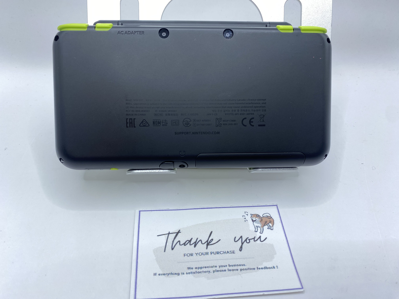 Nintendo 2DS XL LL Black Lime Console Stylus Japan