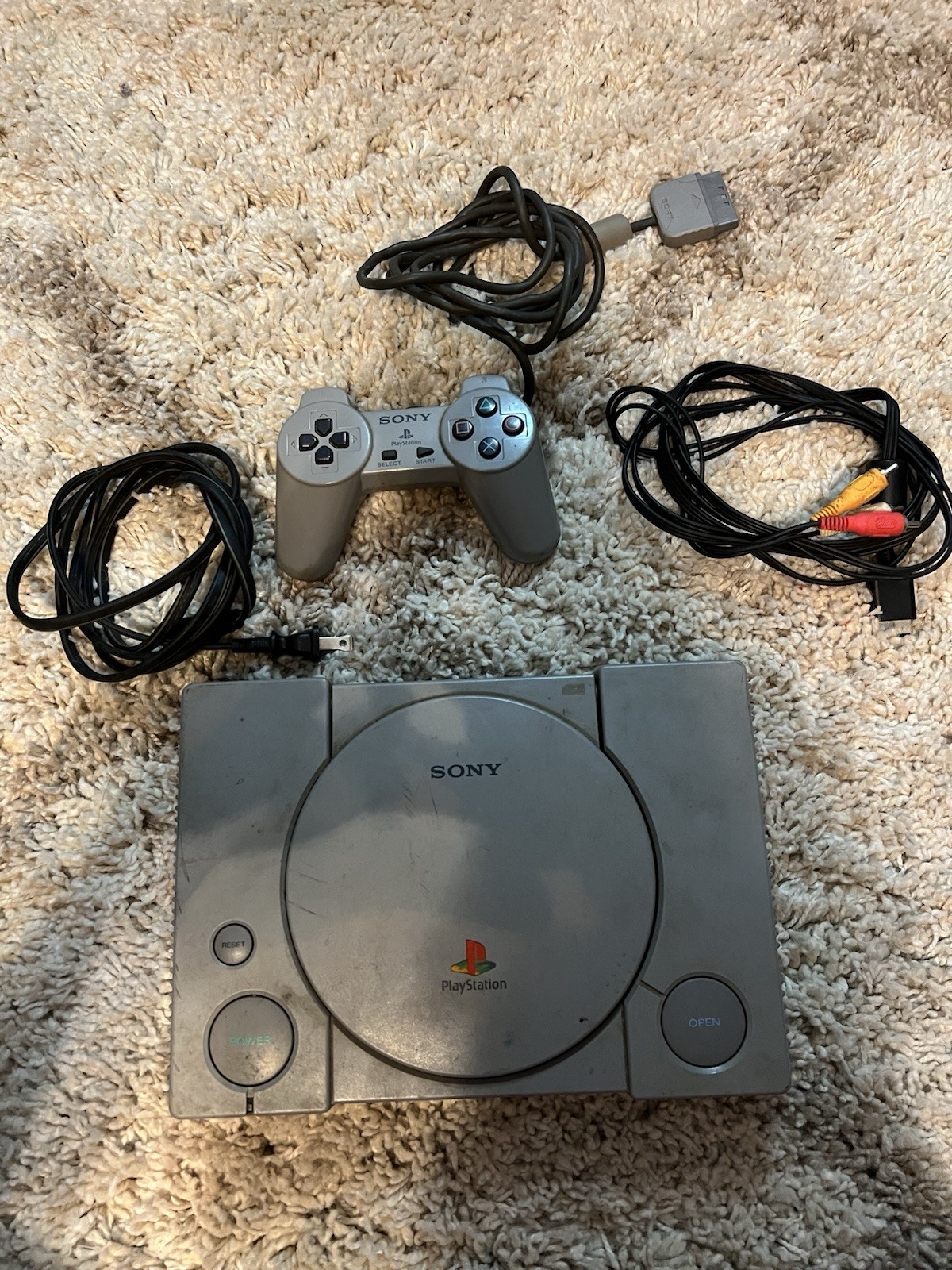 Sony Playstation 1 (PS1) Parts Only; Powers On; Controller, Cords, Game Included