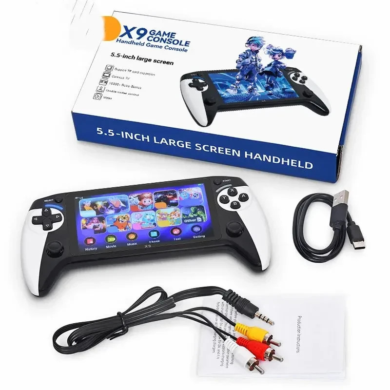 X9 5.5” Handheld Game Console Retro Arcade Player 3000 Games Xmas PARTY GIFTS