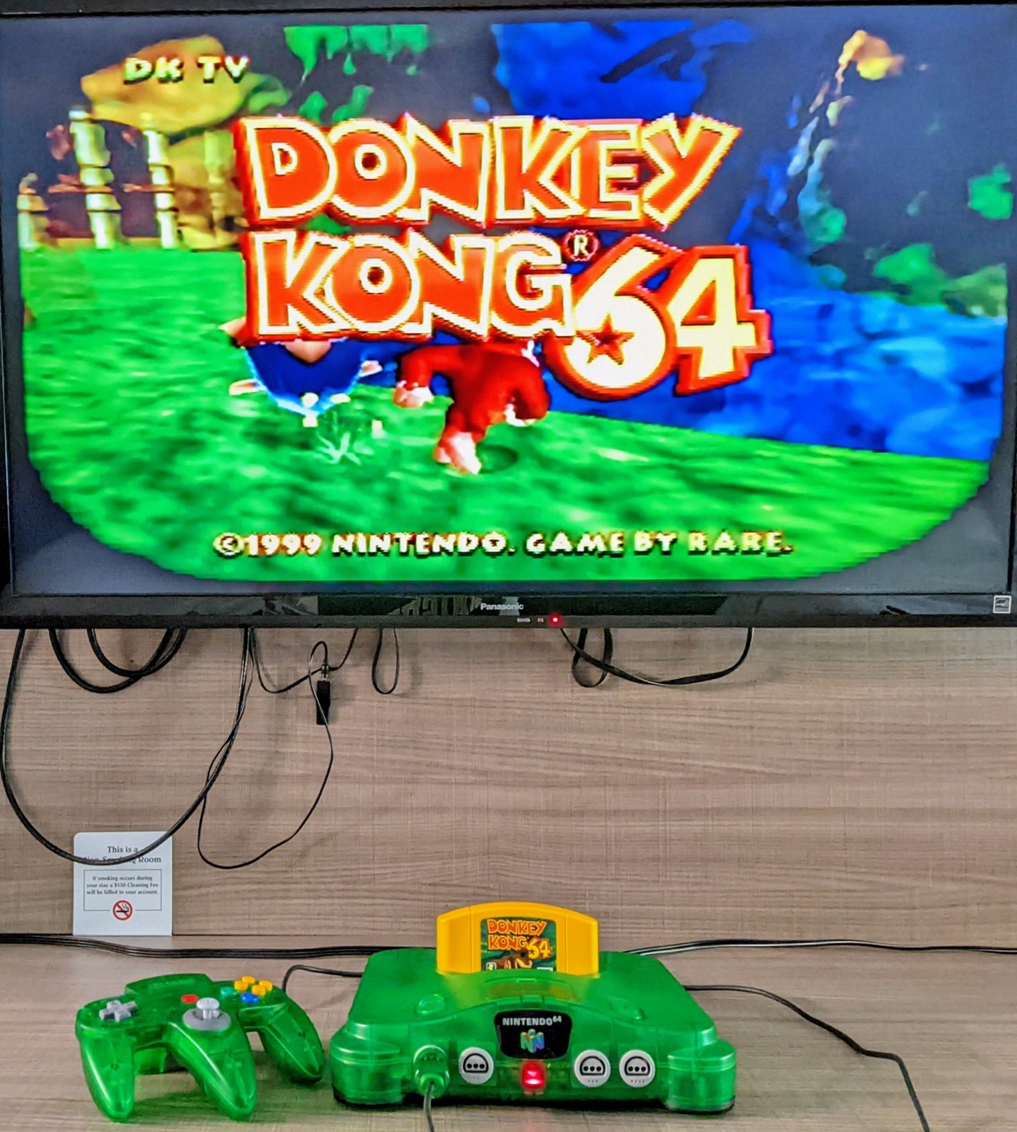 Nintendo 64 N64 Jungle Green Donkey Kong Console Bundle W/ Expansion Pak Tested