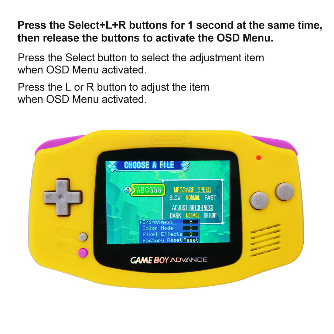 V5 Rechargeable IPS 15 Levels Brightness Backlight Mod Game Boy Advance Console