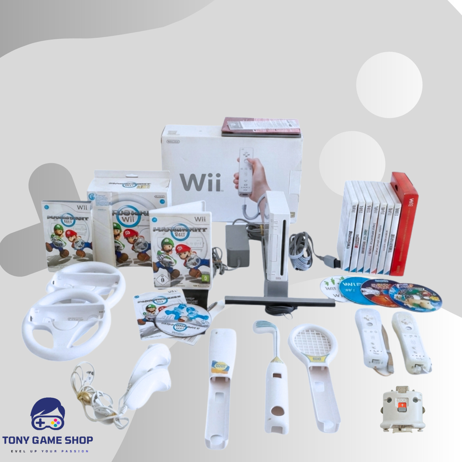 Nintendo Wii Boxed + Mario Kart Game Lot Super Mario 25th SEALED