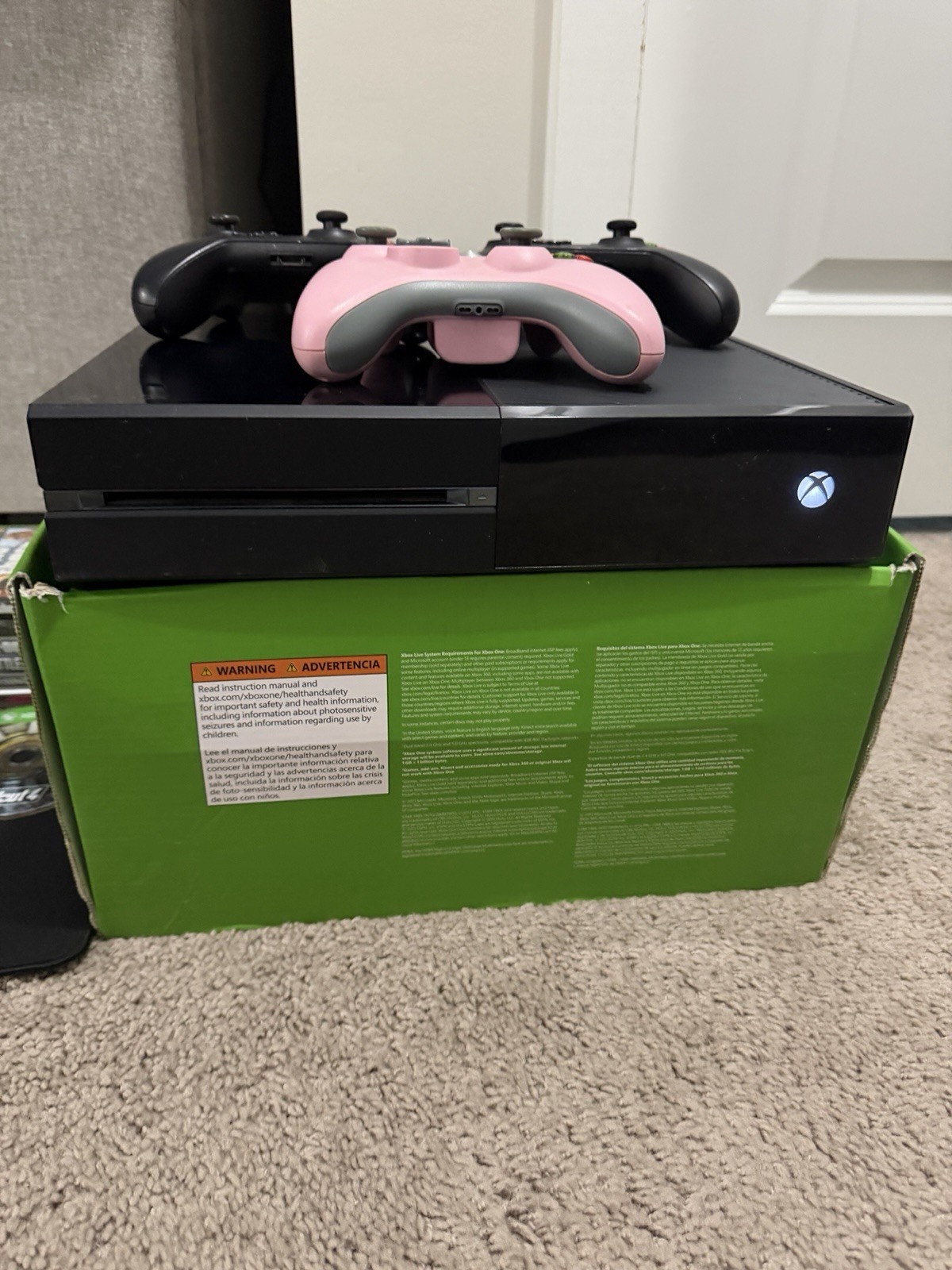 Xbox One Console Bundle 3 Controllers + Box + 9 Games GTA V Witcher 3 COD Bundle