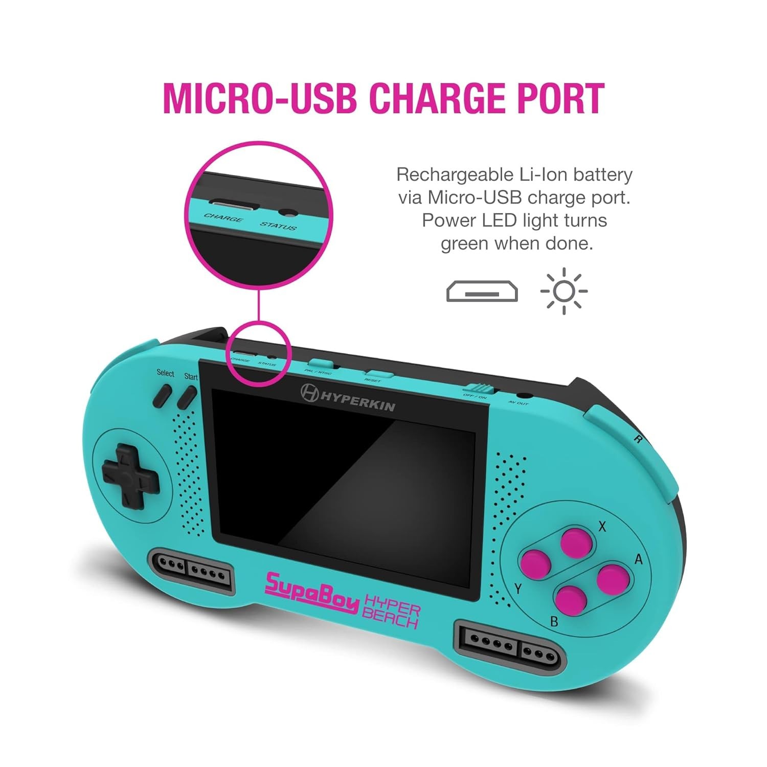 Hyperkin SupaBoy Portable Console for Super NES/Super Famicom HyperBeach (SNES)