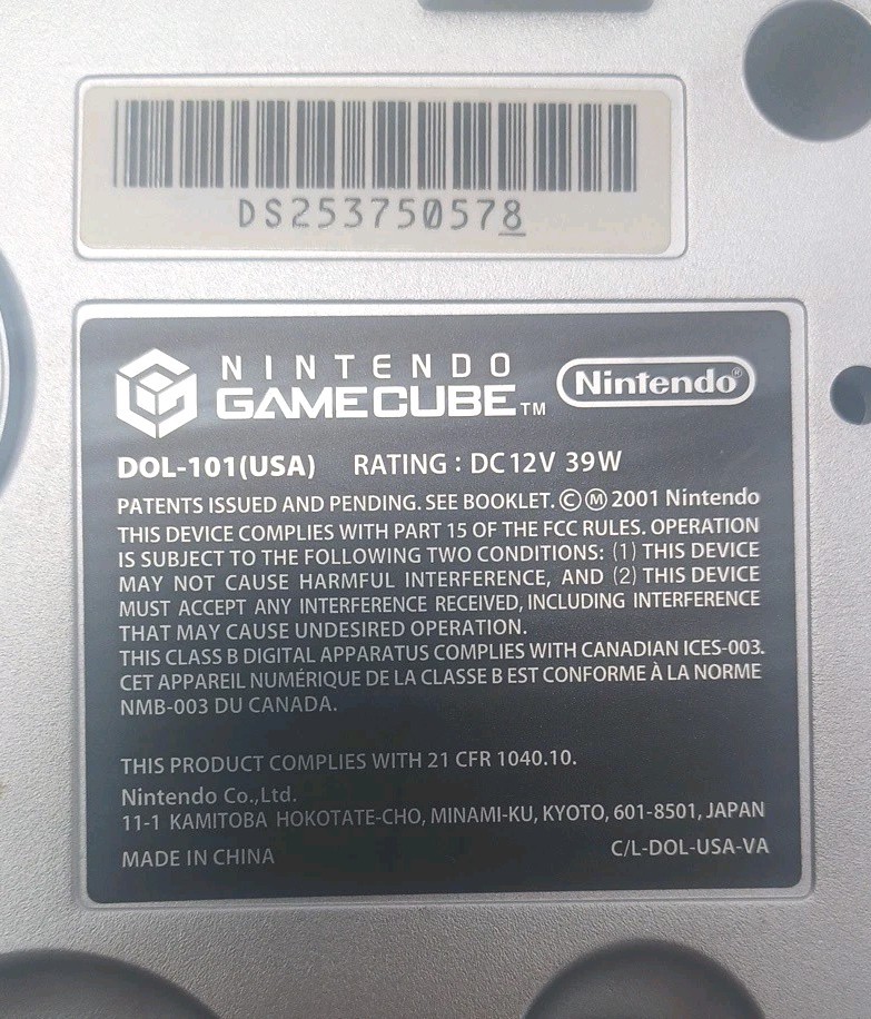 Nintendo GameCube Platinum Console -Controller- Cords Included DOL 101