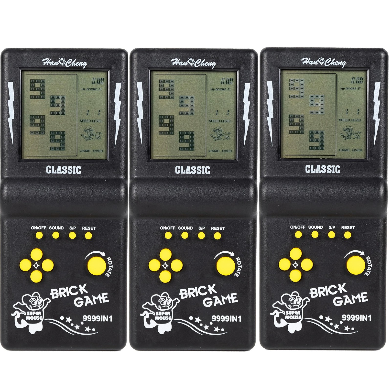 Handheld Brick Game Console,3.5-inch Large Screen Black Handheld Building Blo…