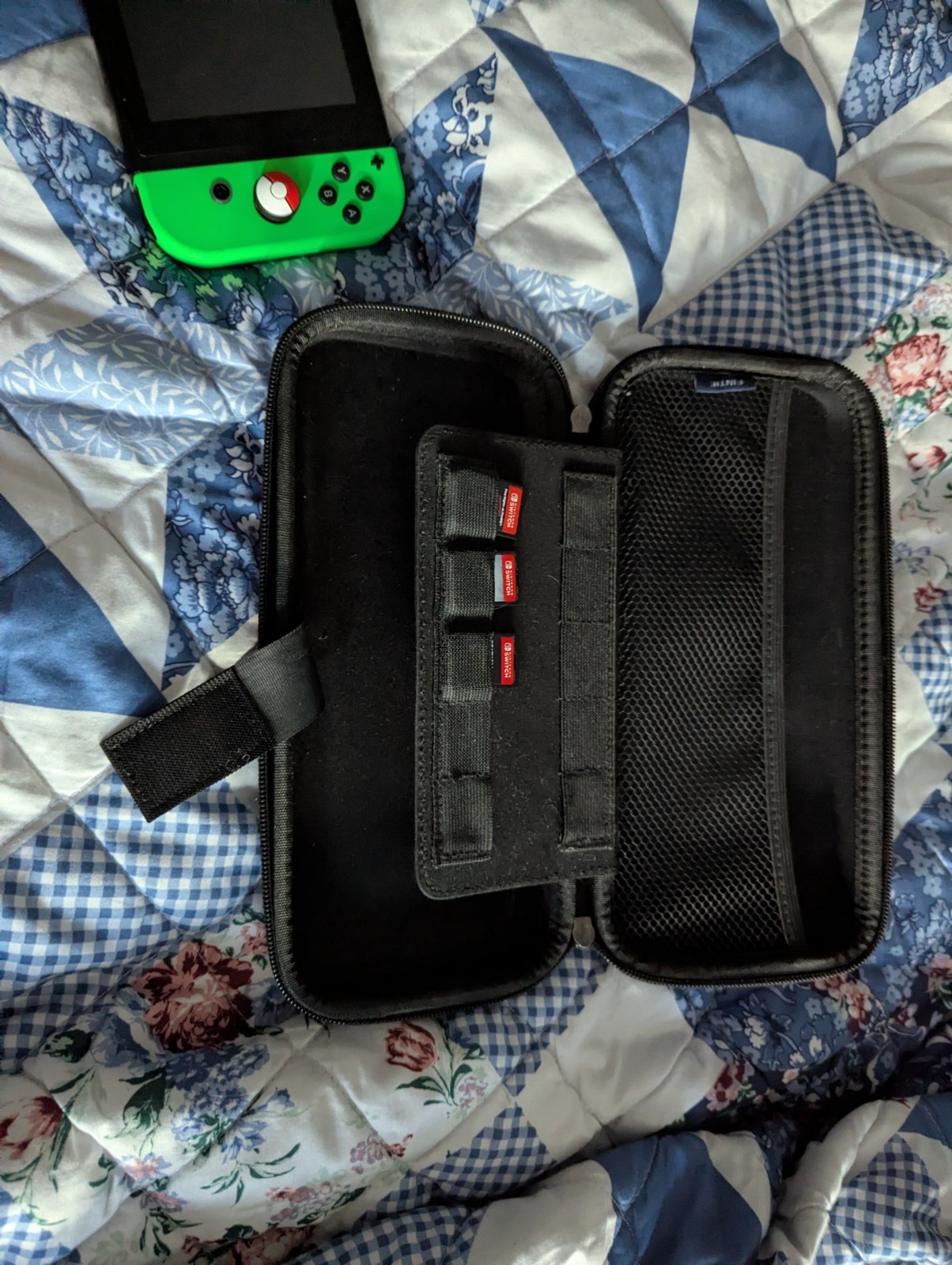 Nintendo Switch Console Pink Green Joy-Cons Dock Galaxy Carrying Case Handheld