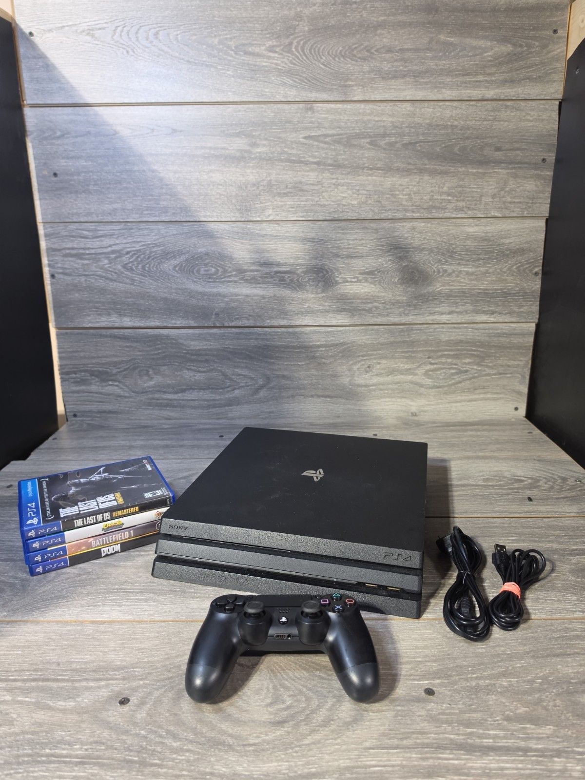 SONY PS4 – SYSTEM PRO – CUH-7215B – 1TB Bundle [4 Game Bundle, Cords & Control]