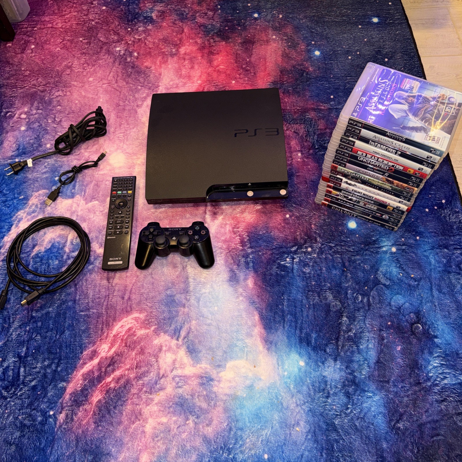 Sony PlayStation 3 Slim 250GB System PS3 CECH2001B & Huge 18 Game Lot !