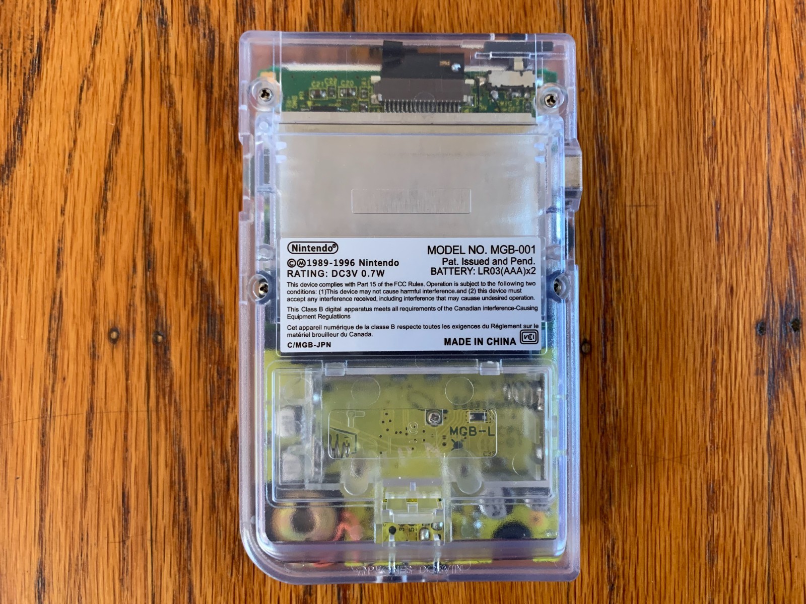 Nintendo Game Boy Pocket clear console system OSD IPS backlit screen yellow pcb