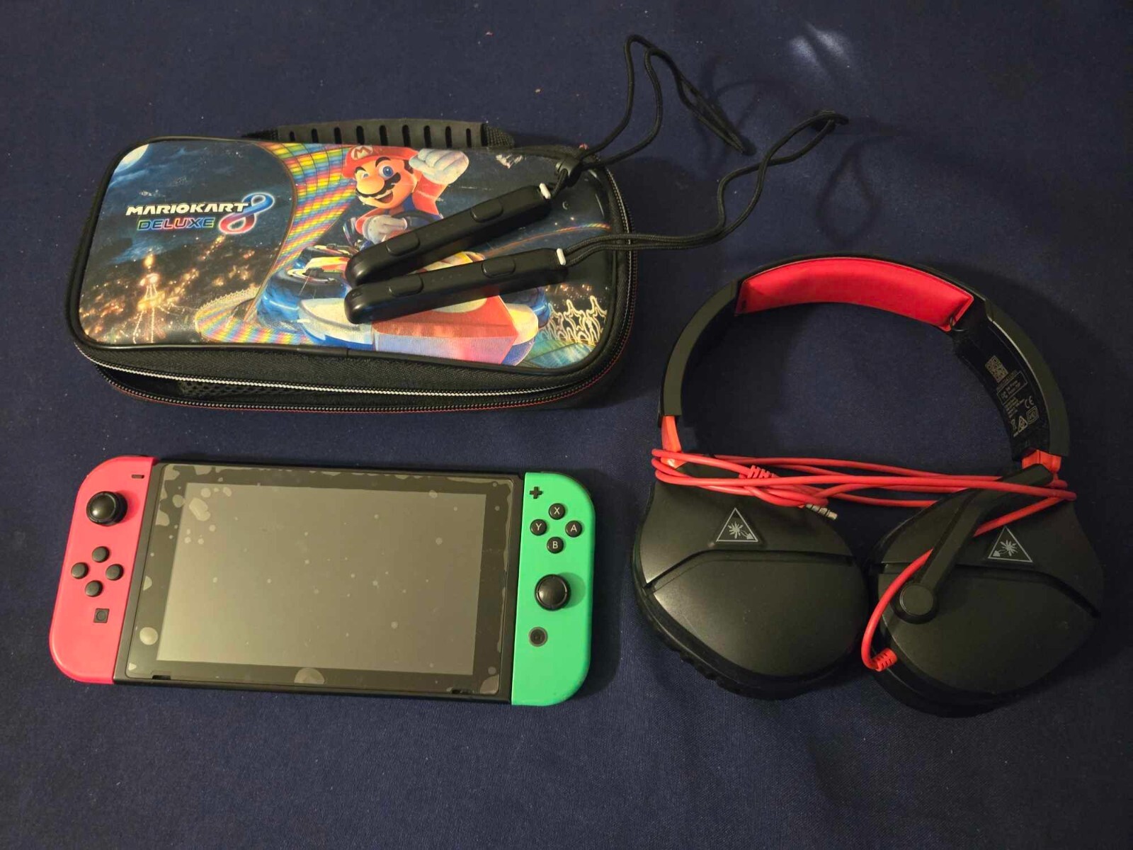 Nintendo Switch 32B Handheld Console Neon Red/Neon Green Headset Mario Kart AF