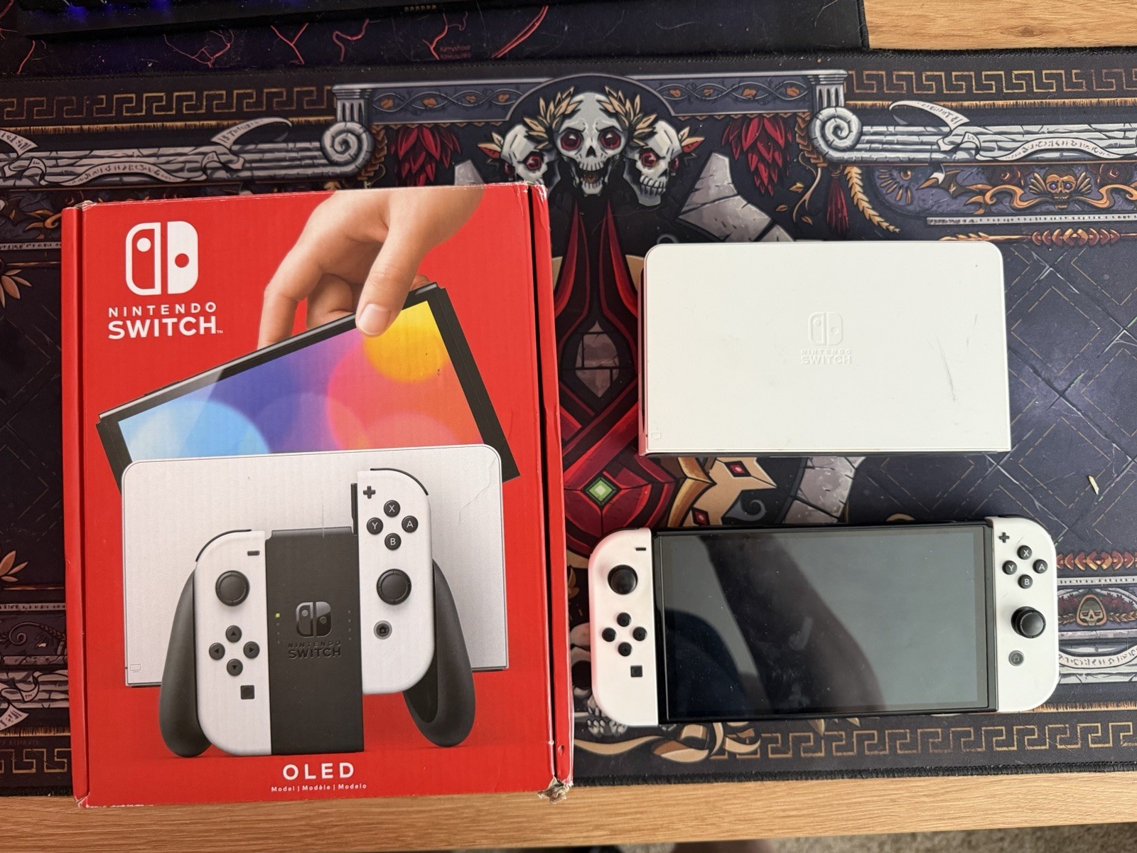White Nintendo Switch OLED Handheld Console 64GB w/ Original Box, Joycons & More