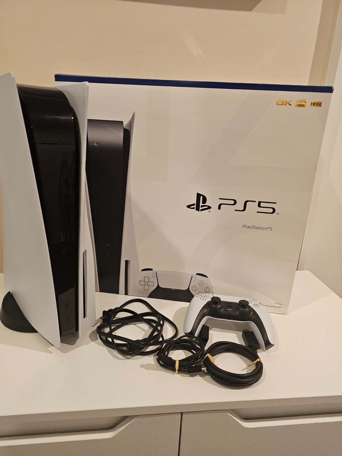 Sony PlayStation 5 PS5 Console 825GB 4K Wi-Fi White w/ DualSense Controller