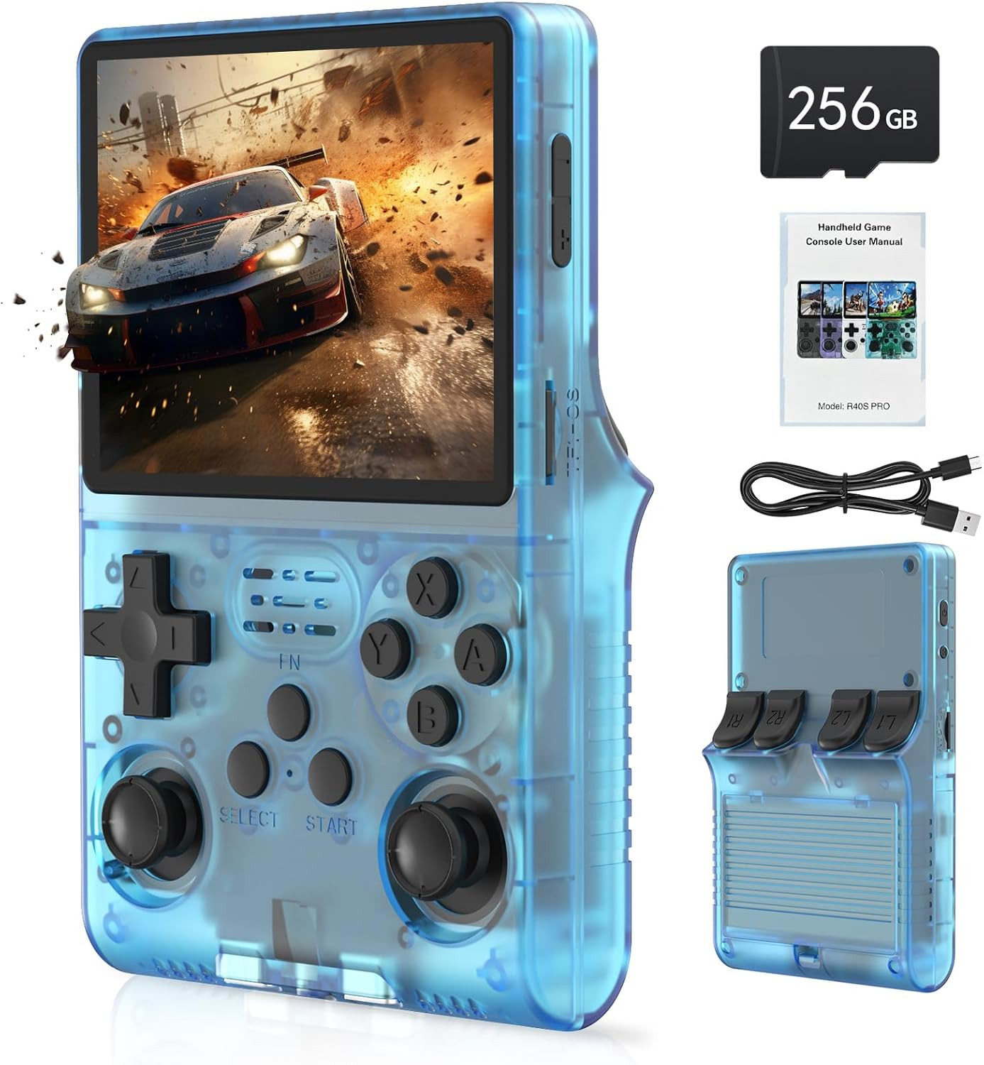 30000 Games in 1 Handheld Game Console R40S PRO 3.5 Inch IPS Screen Mini Retro C
