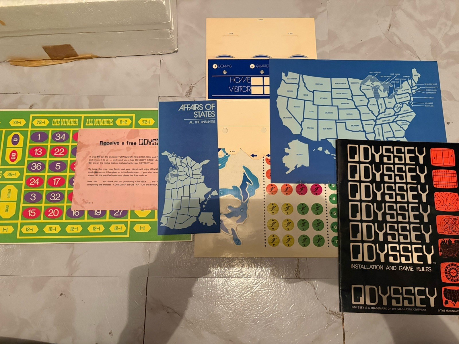 Magnavox Odyssey Console CIB 2 Controllers Game Cards Overlays RF 1972 1TL200