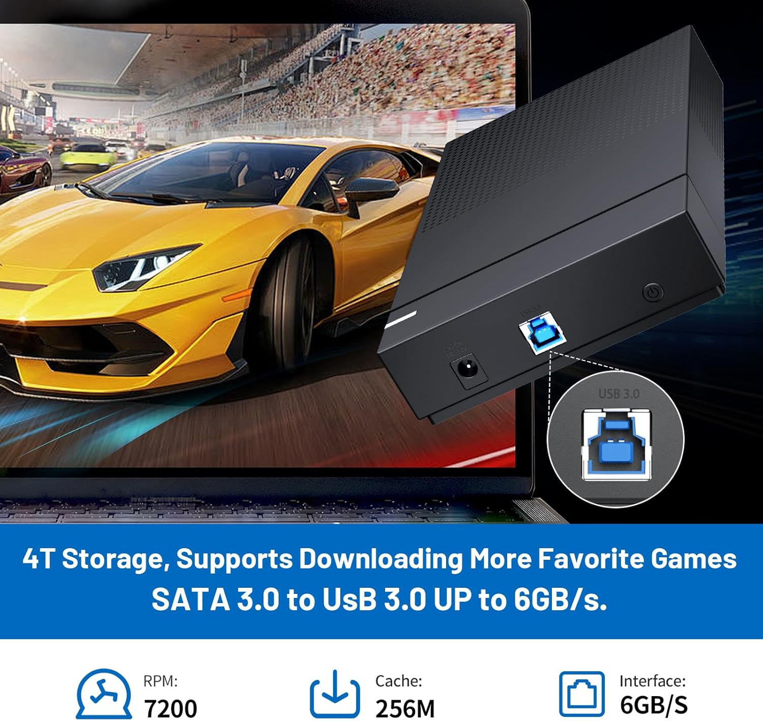4Tb Retro Game Hard Drive 6 Game System in 1 with 75000+ Games, Retro Game Conso