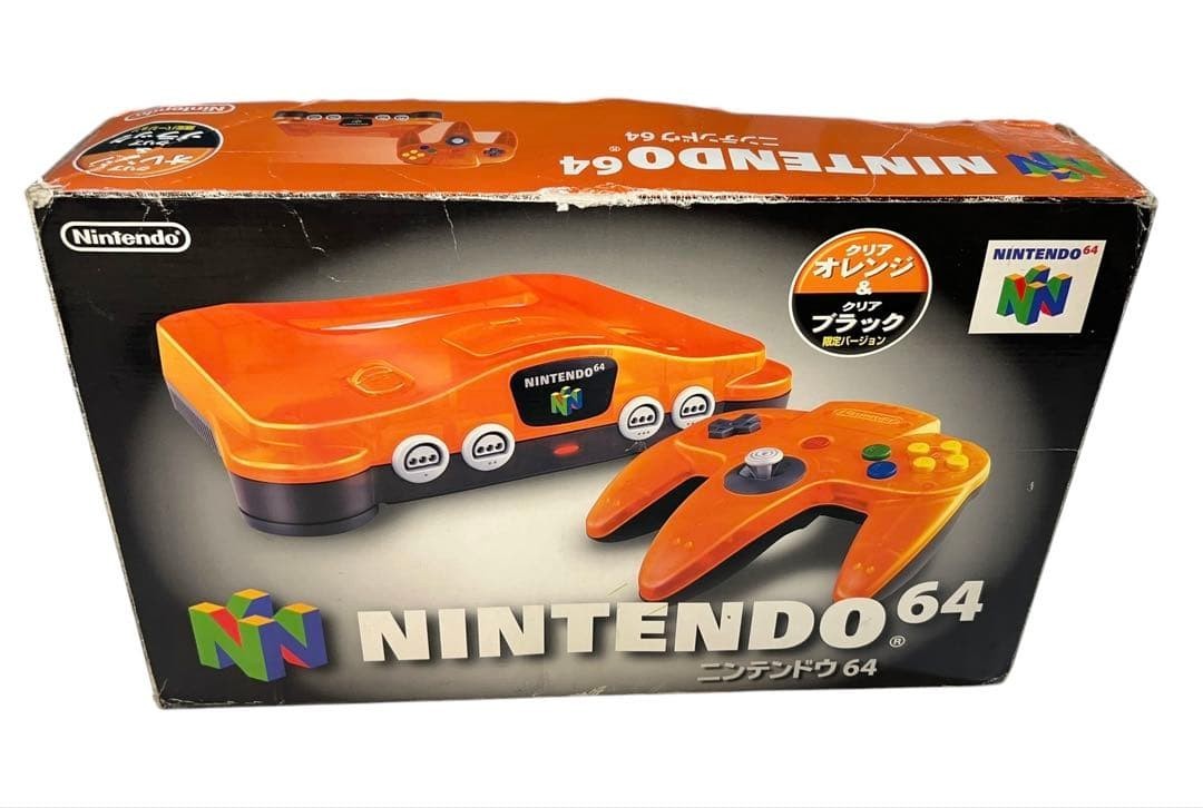 Nintendo64 N64 Clear Orange Daiei Hawks Limited Edition Console RARE box Set