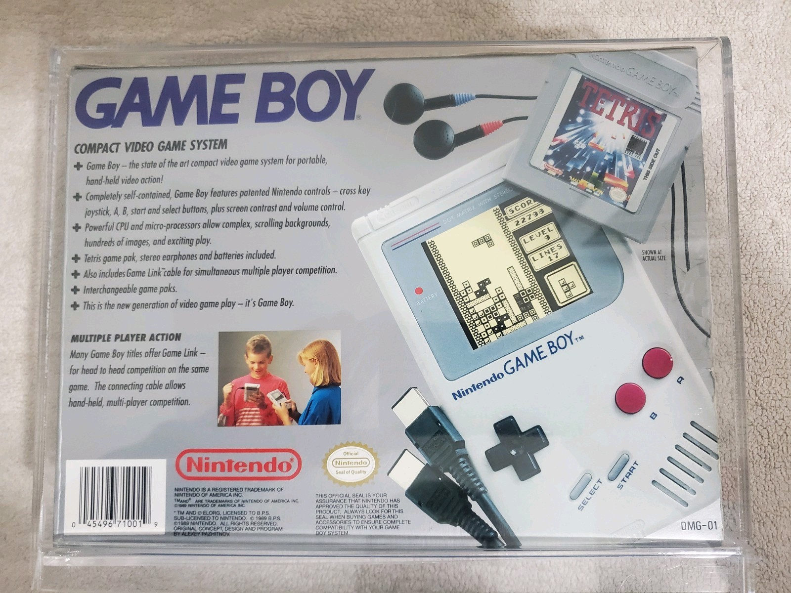 💥Nintendo Gameboy DMG-01 Original Grey with Box And Acrylic Case💥