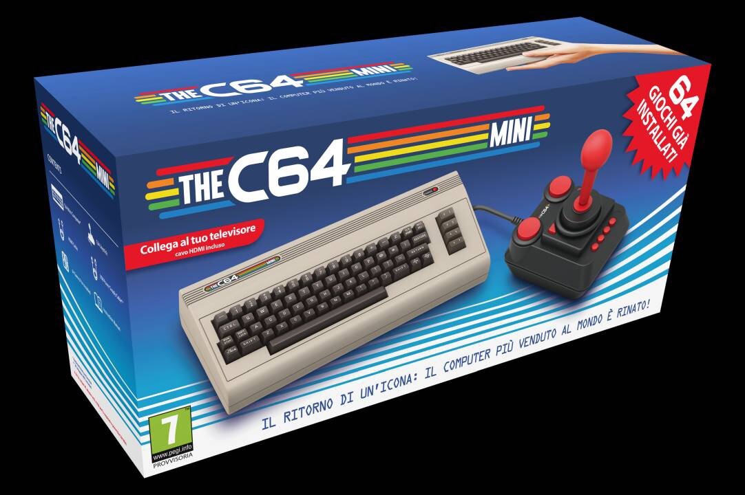COMMODITY THE C64 MINI WITH 1 JOYSTICK 64 GAMES ALREADY INCLUDED INSTALLED NEW