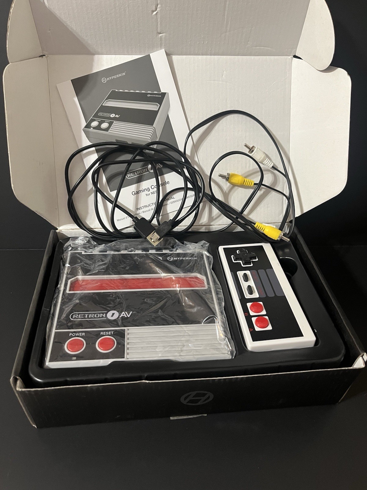 Hyperkin RetroN 1 AV Gaming Console for Nintendo NES Games Gray -NO Wall Adapter