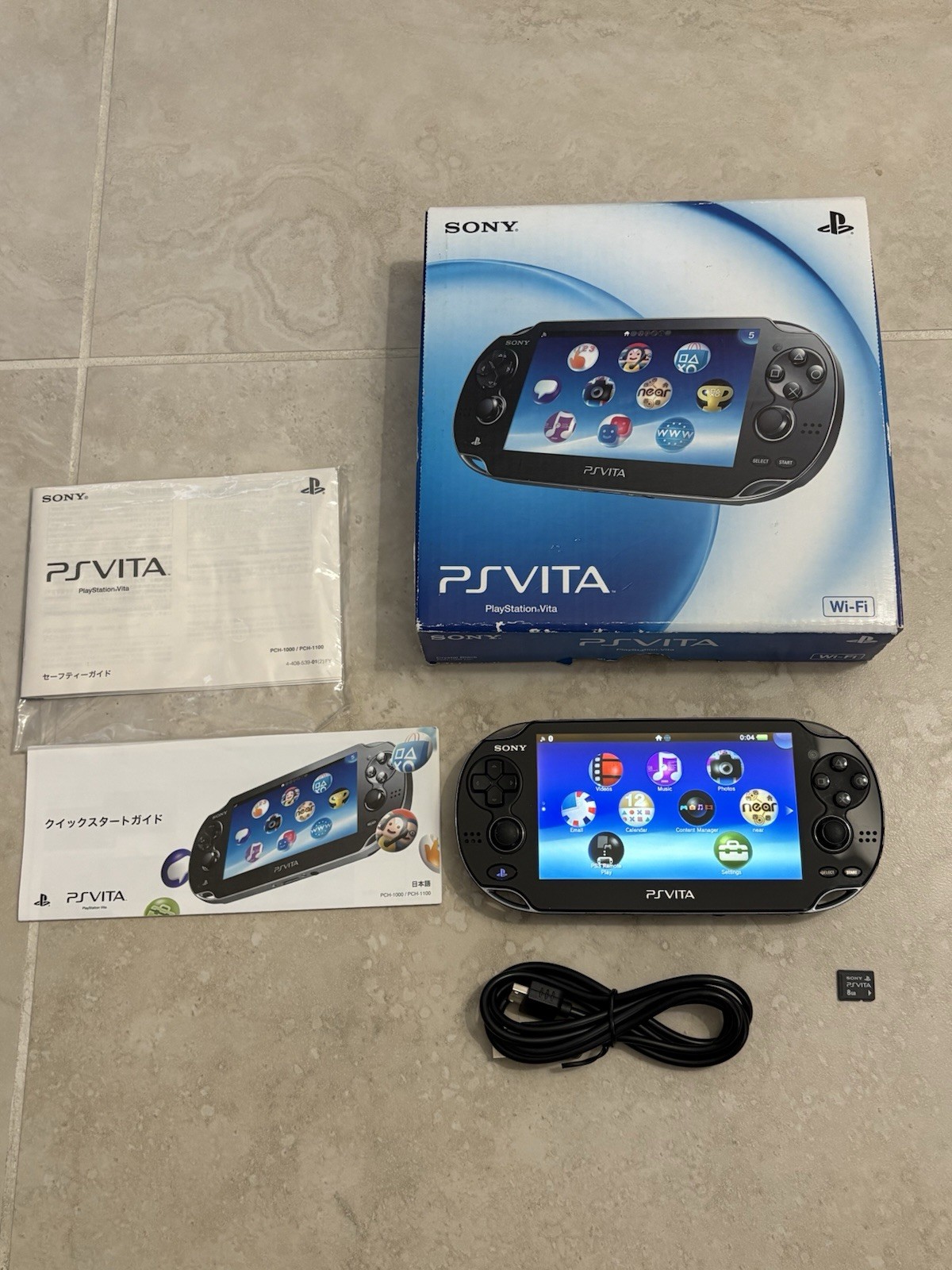 Sony PS Vita PCH-1000 1100 Complete In Box – Black 8GB Very Good Condition