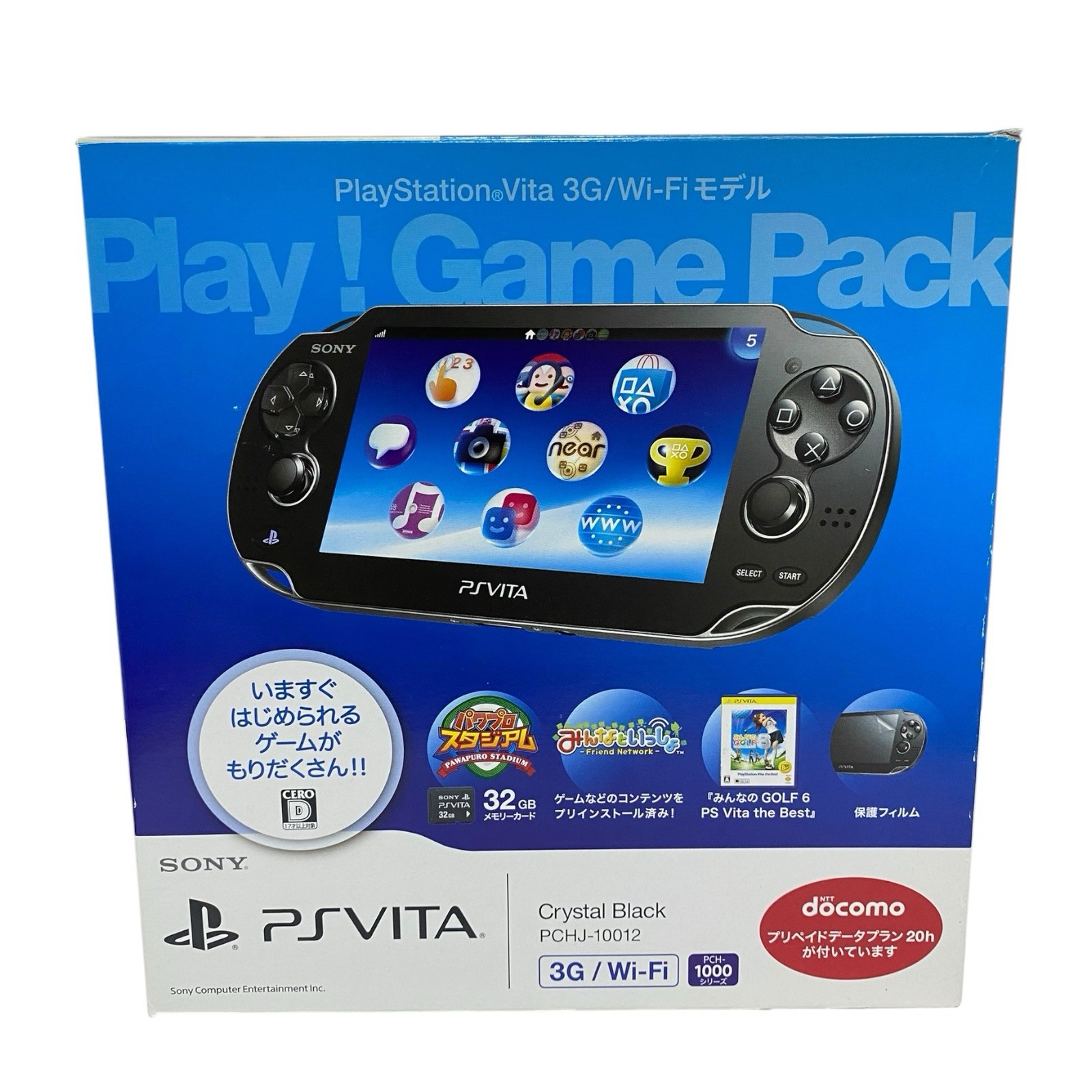 Sony PlayStation Vita PCH-1100 Crystal Black Tested Near Mint From Japan
