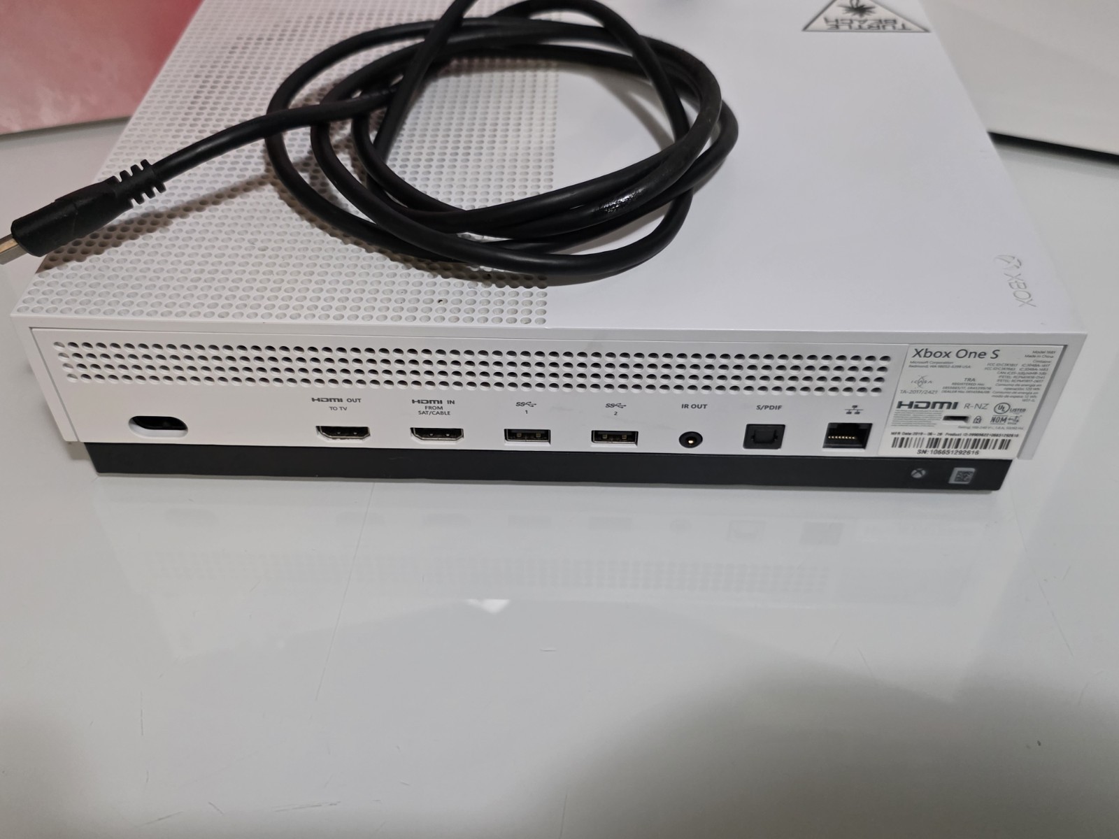 Xbox One S White Console Model 1681 w/ HDMI Cable Tested Working