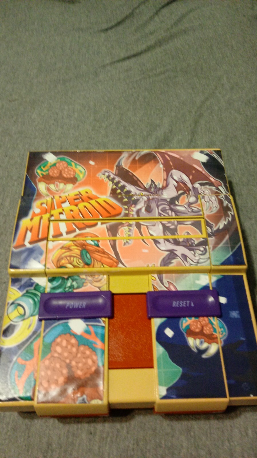 Custom Super Metroid SNES Super Nintendo w/ 2 controllers