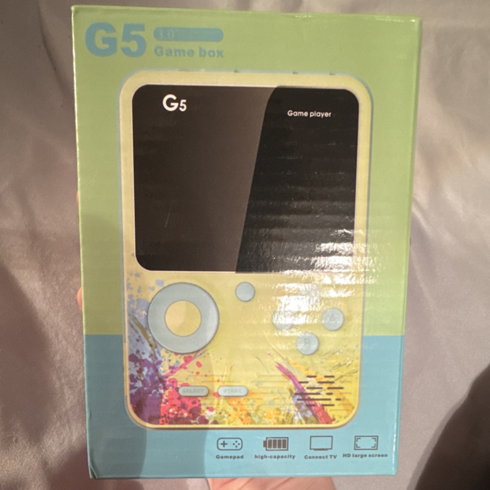 G5 Handheld Game Console 500 Built-in Games, 3.0″ Color Screen, TV Out, Gamepad