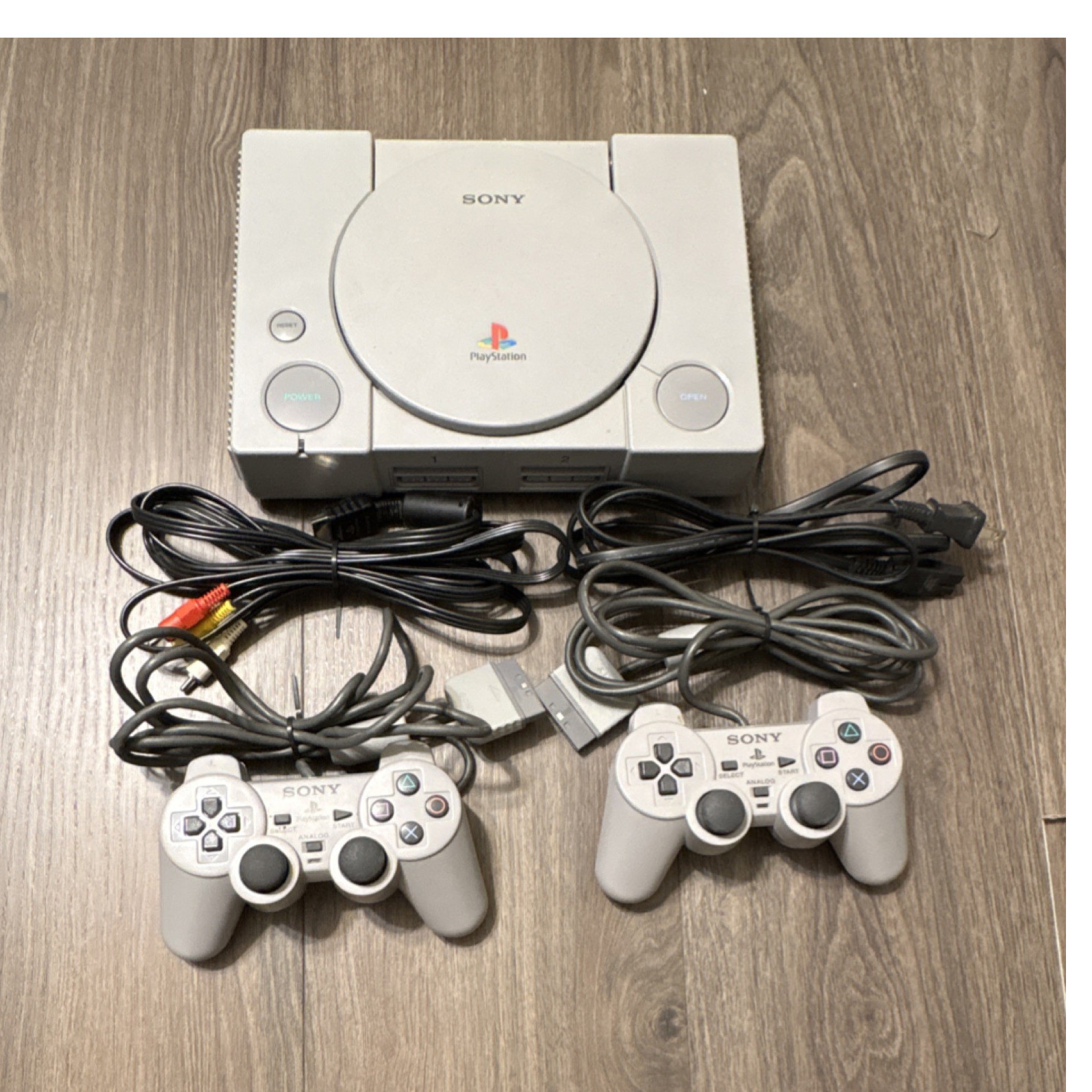 Sony PlayStation One PS1 All Cords 2 OEM Remotes TESTED, WORKING GREAT CONDITION
