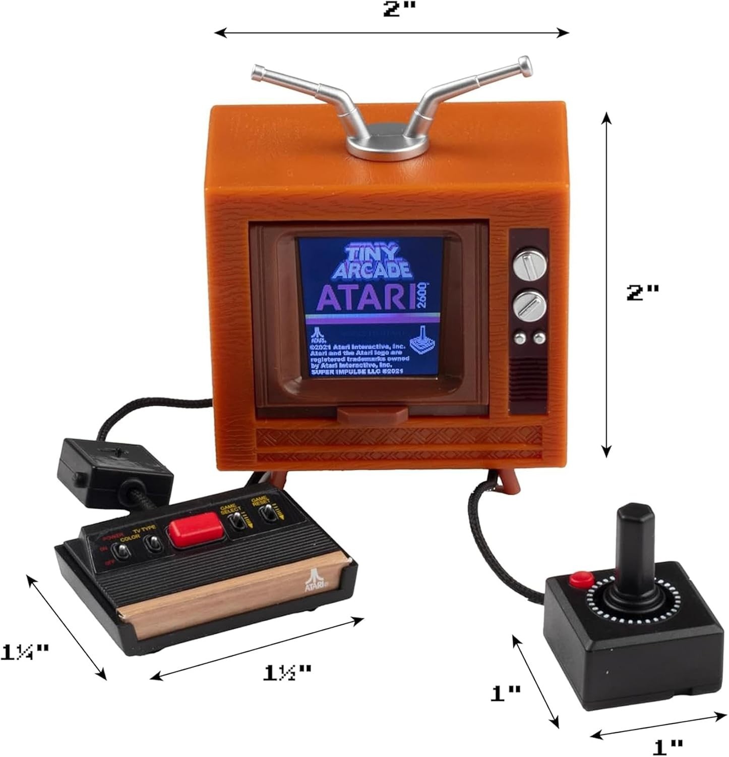 Tiny Arcade Atari 2600 Mini Console 3.5” Playable Retro TV & Controller with …