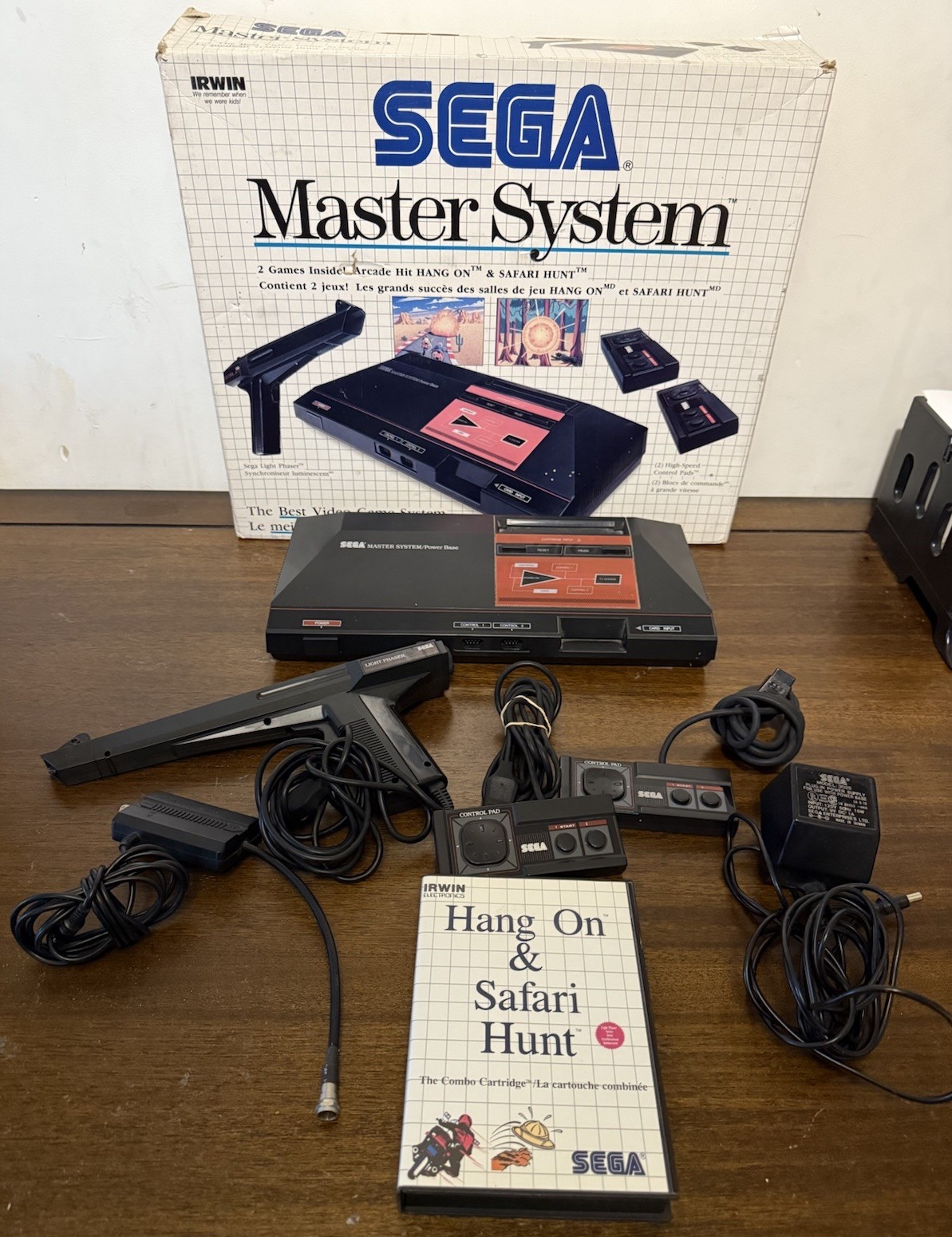 Vtg Sega Master System CIB Box Console Gun Controller Game Tested