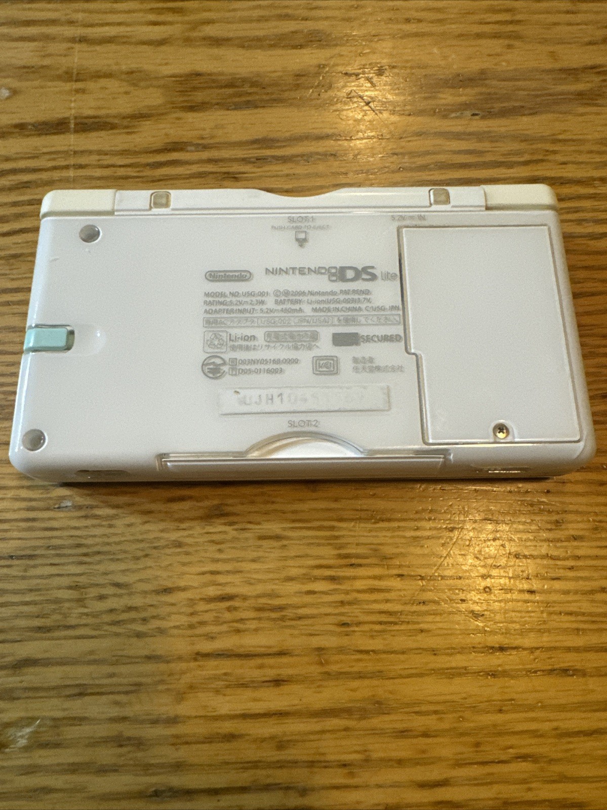 Nintendo DS Lite – Crystal White – Tested & Working, W/ Blue Stylus, NO CHARGER