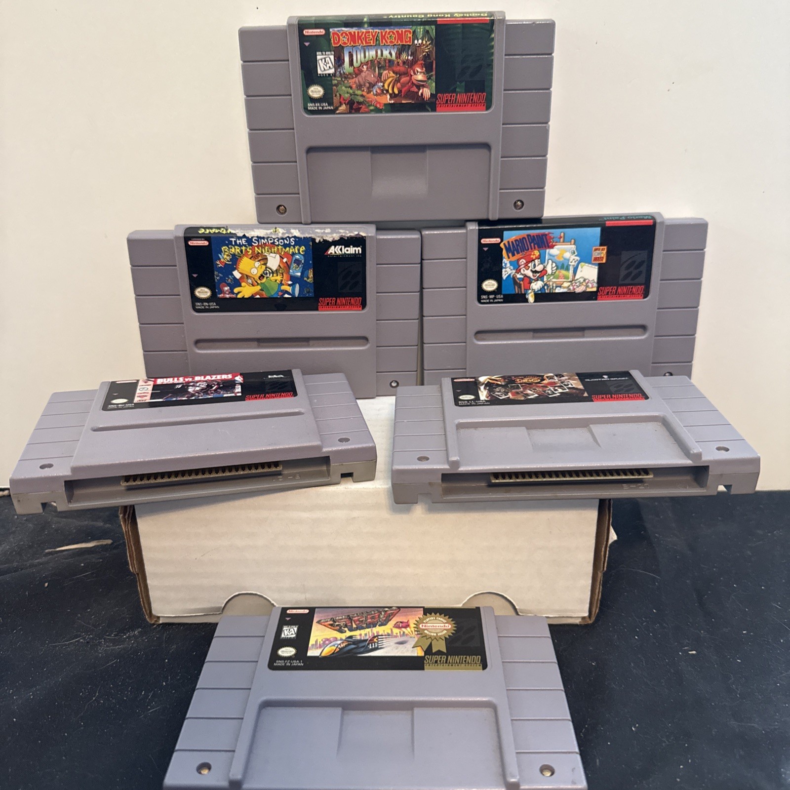 Super Nintendo With 2 Controllers And 6 Games