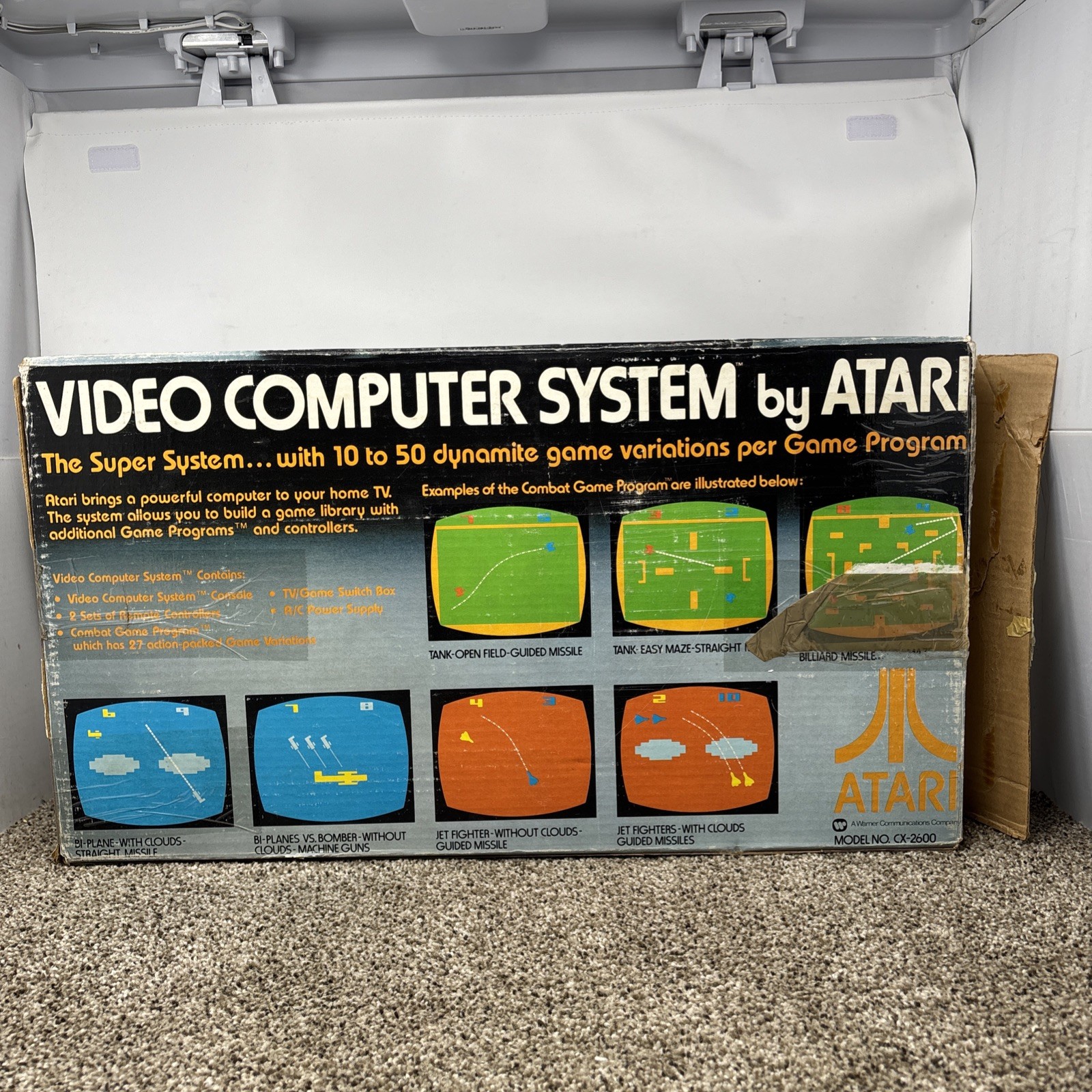 Atari 2600 Heavy Sixer Console In Box Chess Piece Box Tested Works