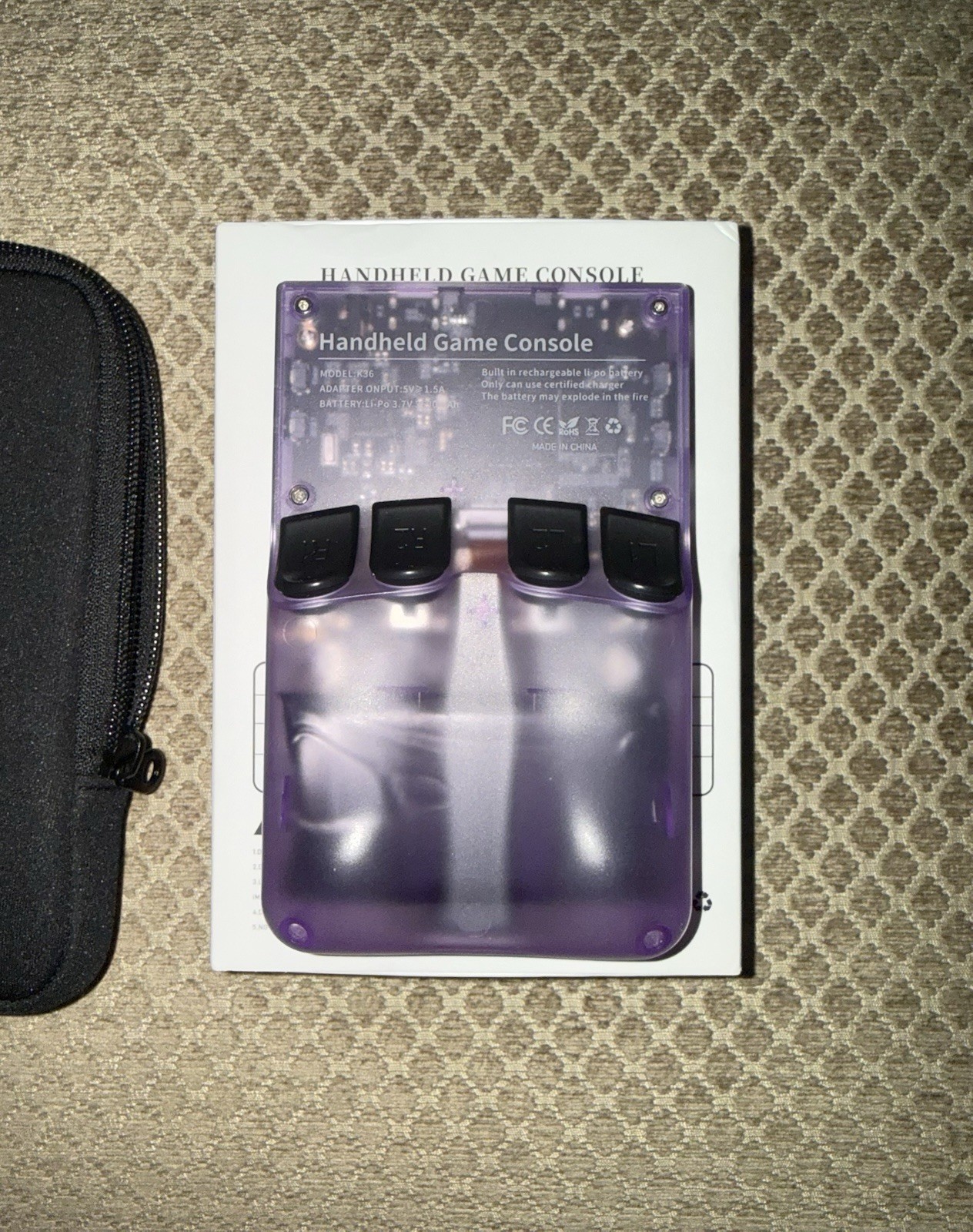K36 Compact Purple Retro Game Emulator Soft Case Included READ DESCRIPTION