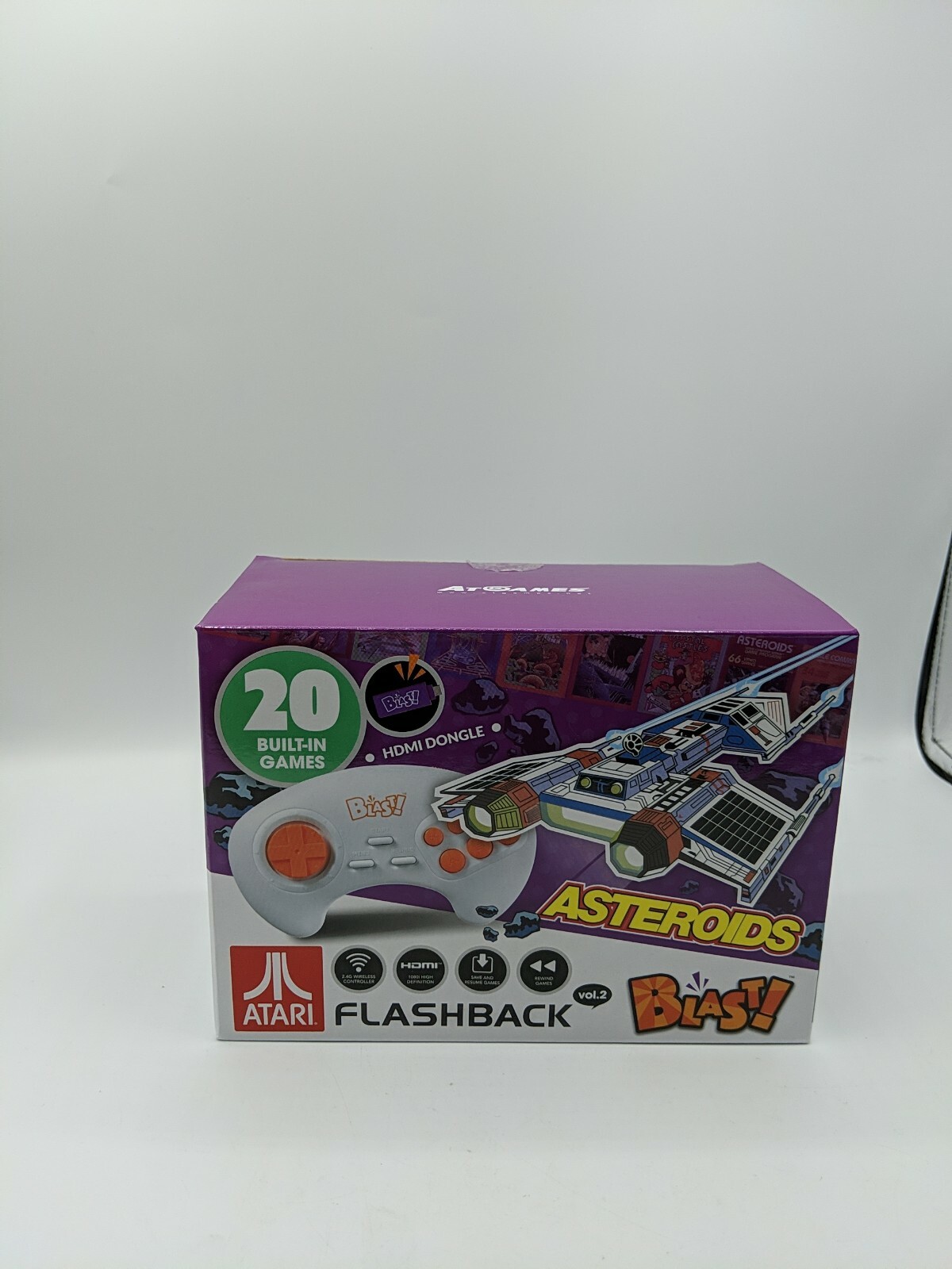 Atari Flashback Blast Asteroids 20 built-in games HDMI dongle wireless controllr