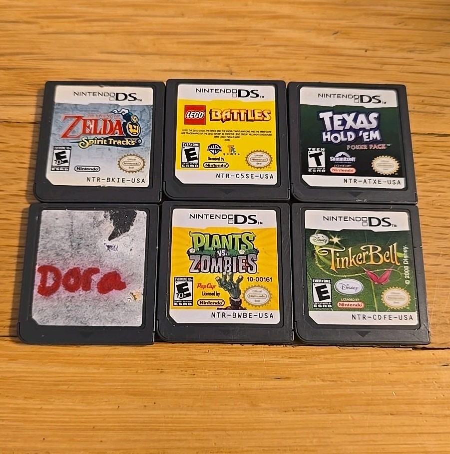 Nintendo DSi Black Handheld System Zelda Lego Plants Vs Zombies Games Cib Clean