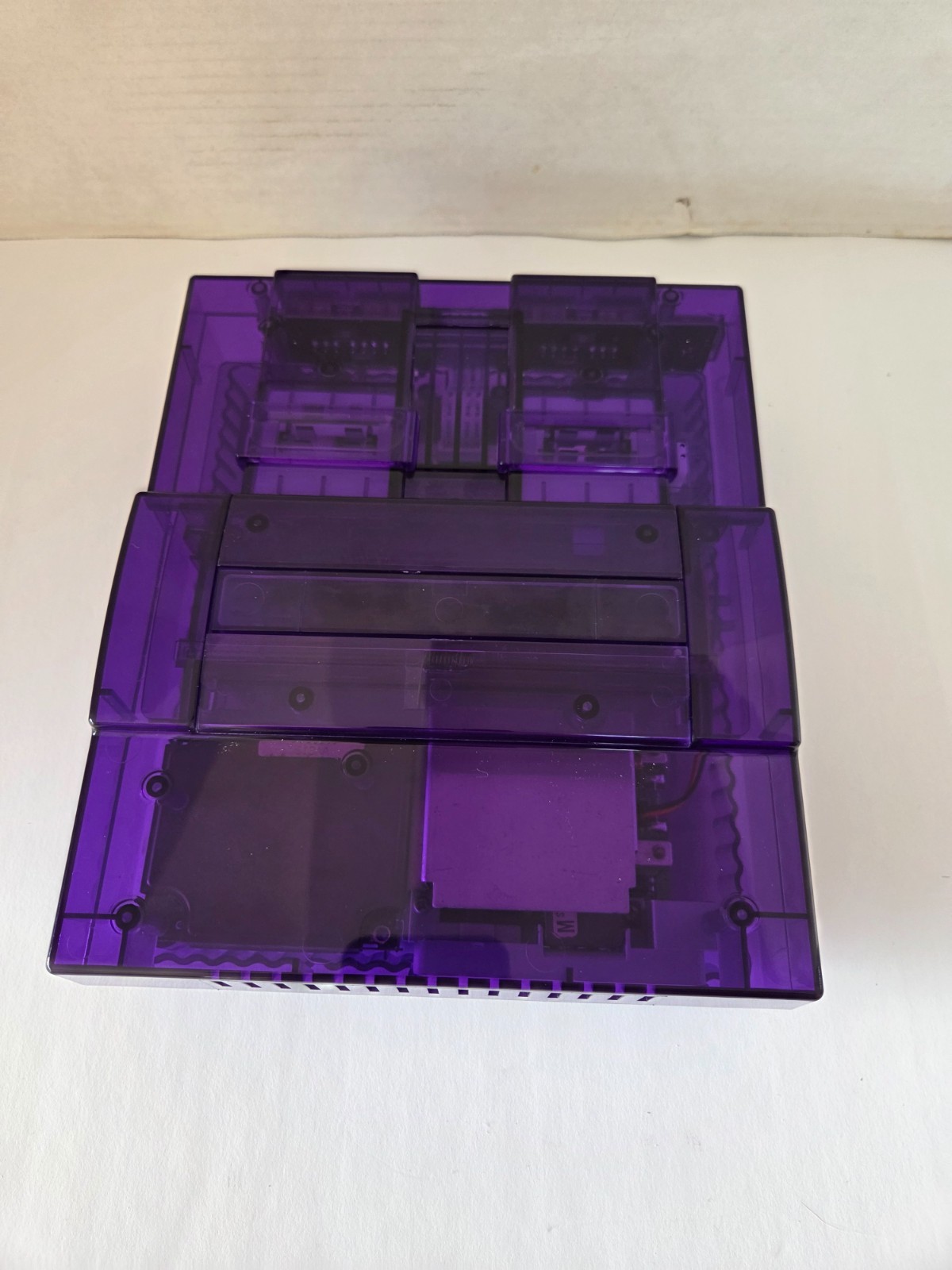 Custom Super Nintendo Console Transparent Purple with Power Supply