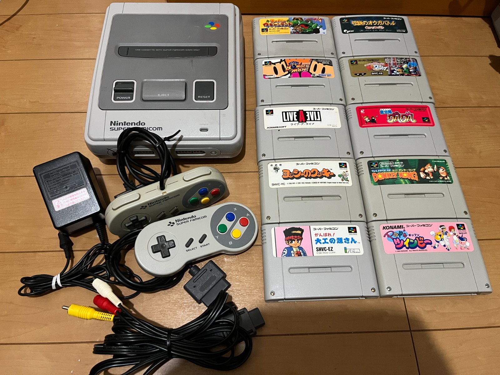 Nintendo Super Famicom Console & 10 Games 0130 NO 1CHIP
