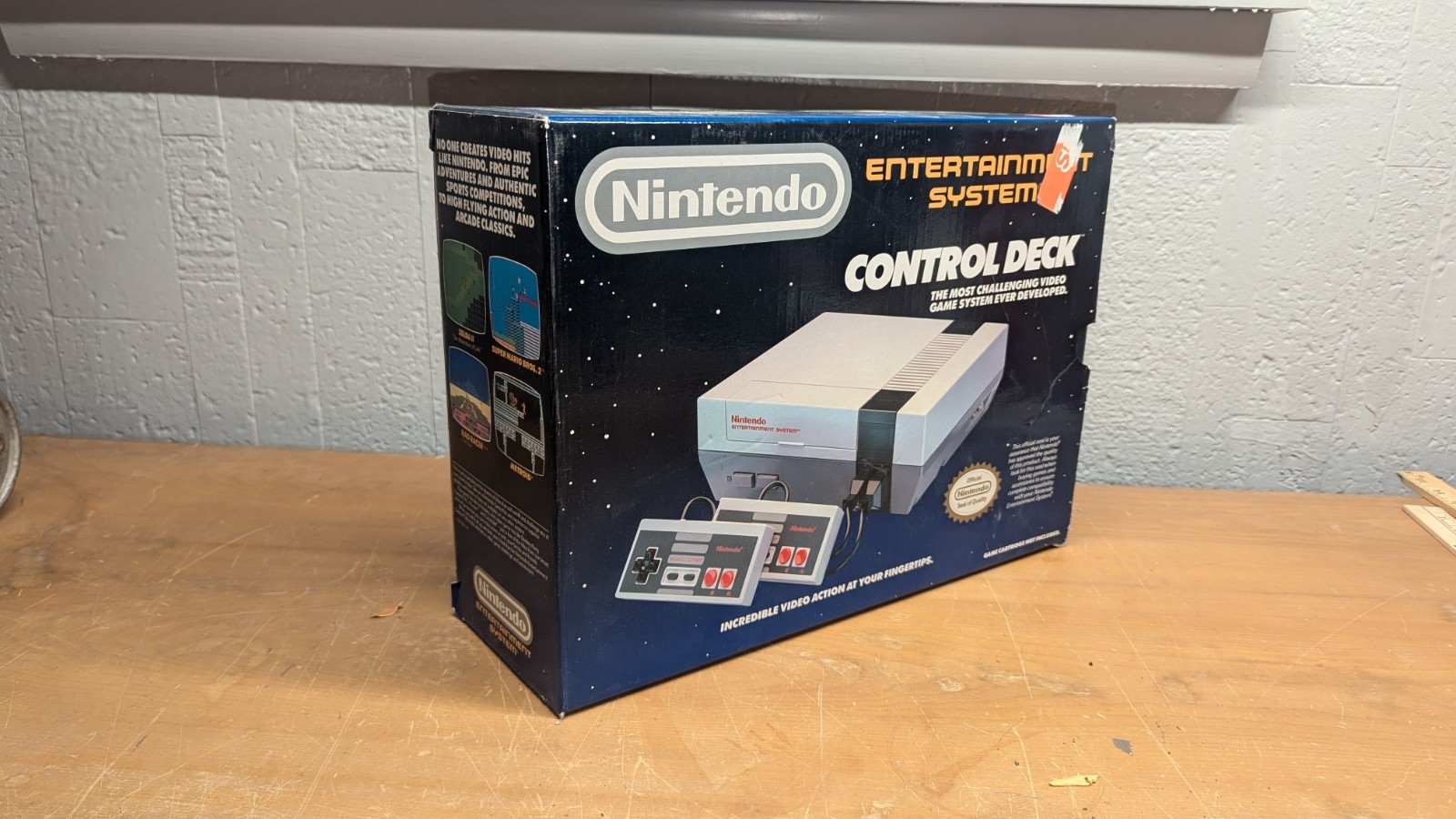 CLEAN CRISPY BOX ONLY 1987 Nintendo NES Control Deck System Console See Photos