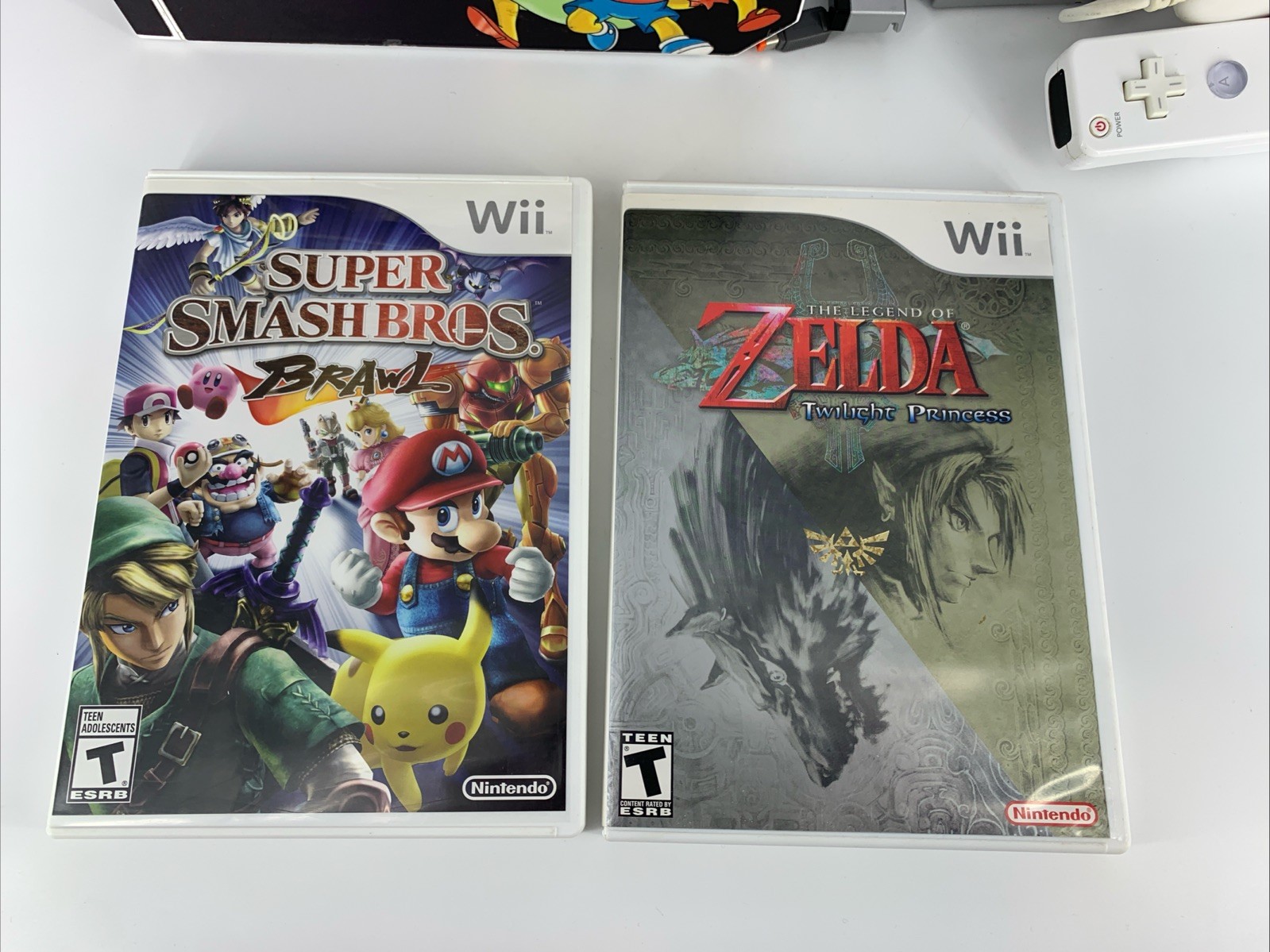 Nintendo Wii Console Bundle SIMPSONS Skin Zelda Link Mario Kart Super Smash