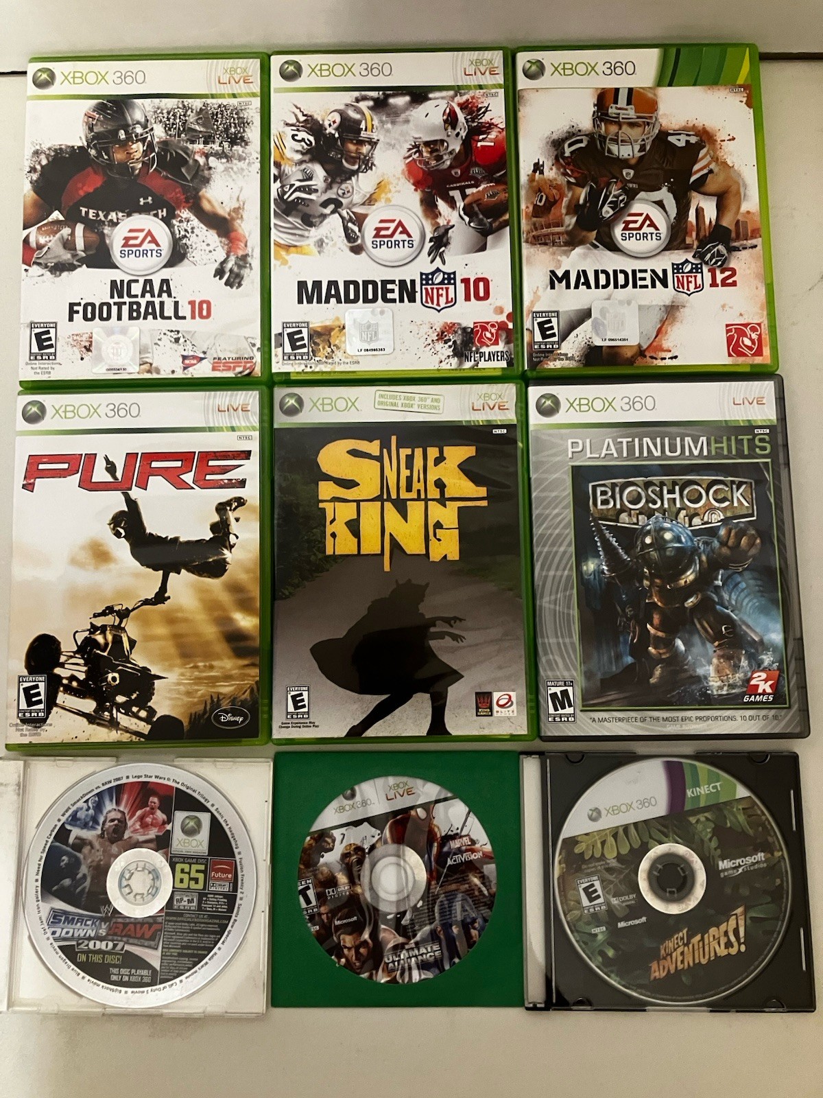 Microsoft Xbox 360 S Console 320 GB Model 1439 w/ 7 Games, Kinect, READ DESC