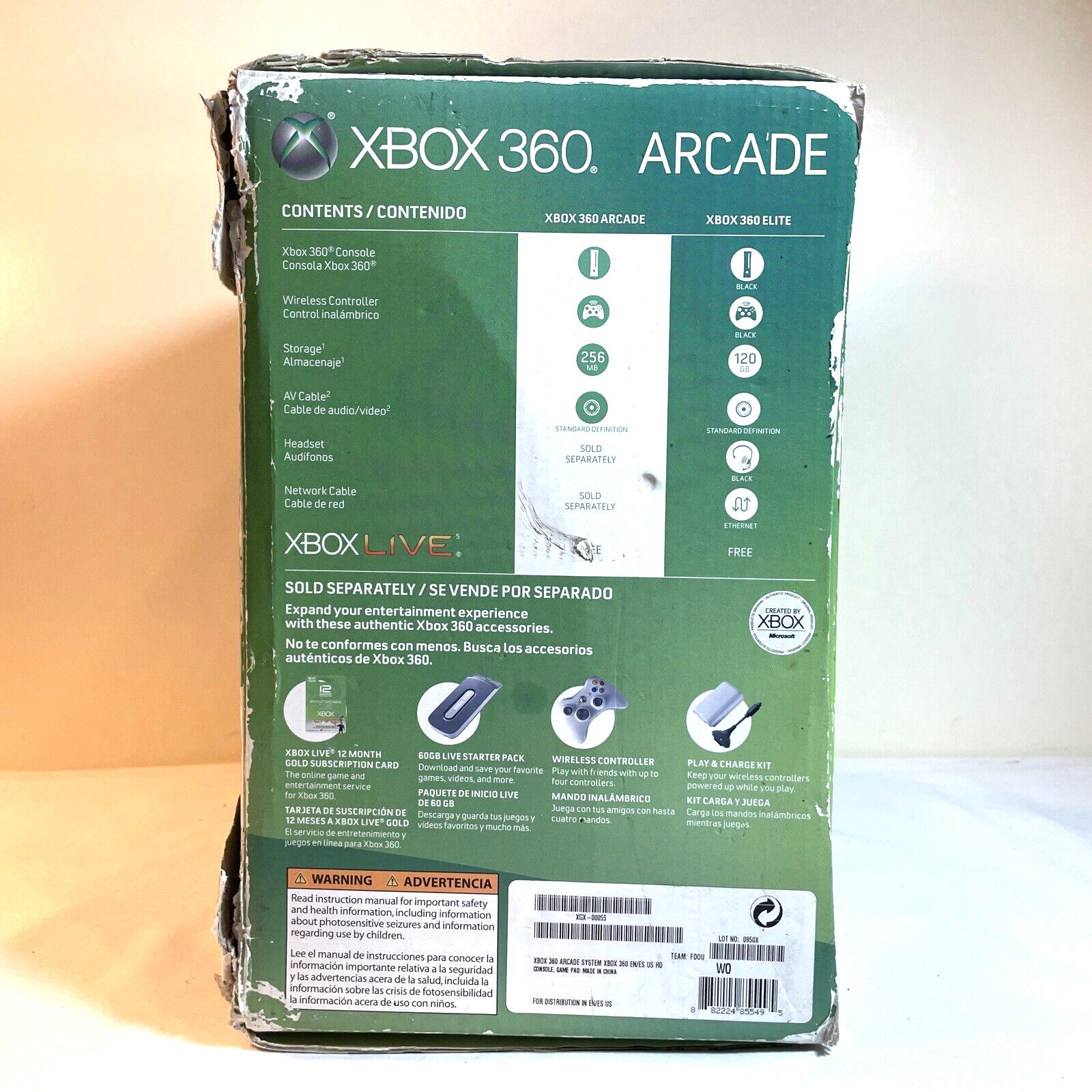 XBOX 360 ARCADE CONSOLE w/ Box, Hookups +12 Games – Tested Works *READ*
