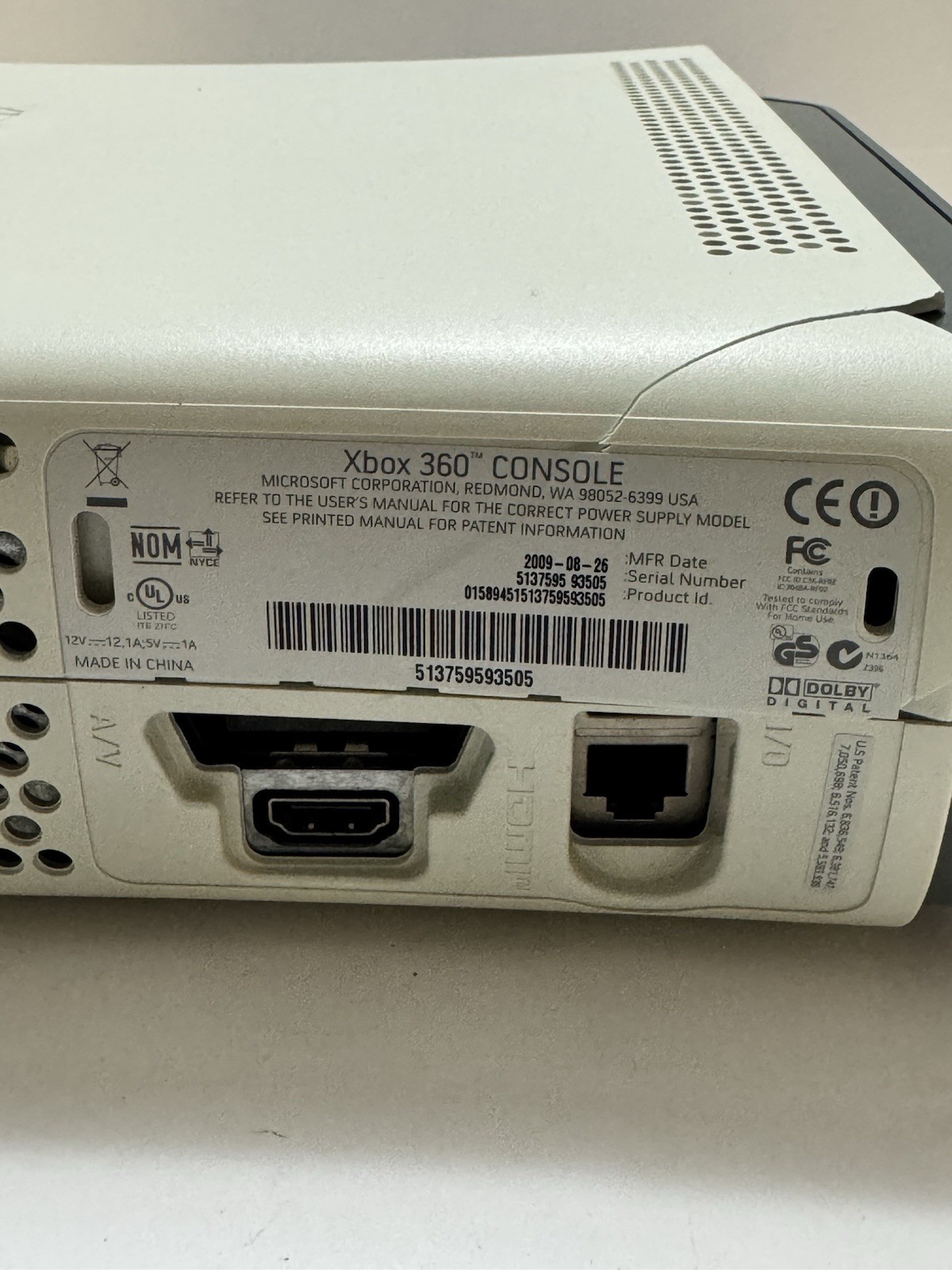 Microsoft Xbox 360 60GB Console w Controller/Cables, Check Photos