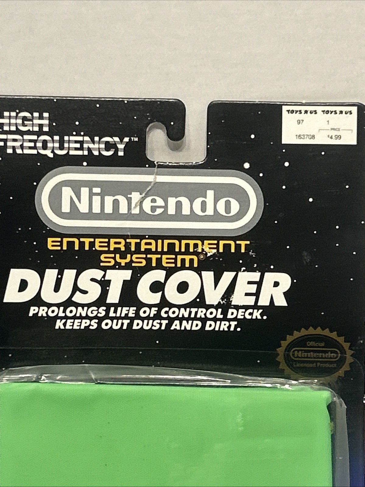 Nintendo NES Green System Console Dust Cover (Very Rare) TOYS R US 1990