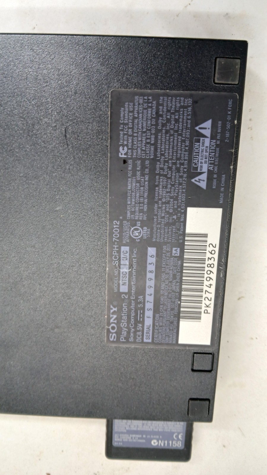 Sony PlayStation 2 Slim PS2 Home Console Black, with 8mb memory and power cord